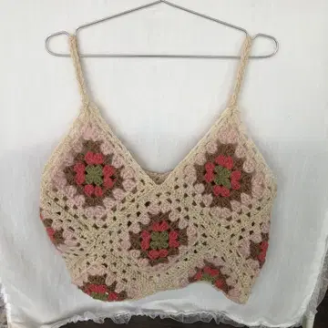 그라니 스퀘어 손뜨개질 뷔스티에