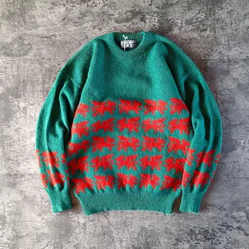 90s 영국제 Craftcentre Cymru 드래곤 울 니트