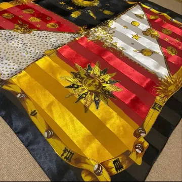 천체 금 태양 모티브 스카프 항아리 대형 빈티지