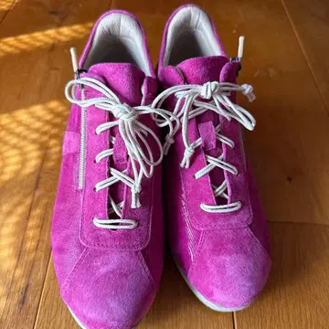 핑크 스웨이드 지퍼 스니커즈