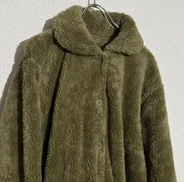 올리브 그린 플리스 자켓 XXL