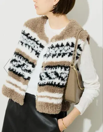 슬로브 이에나 [WEB 한정판/추가] 인조 모피 니트 베스트