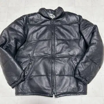 새상품급 schott 가죽 다운 자켓 천연 가죽 구스 다운 블랙