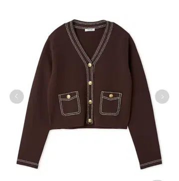 FRAY I.D 스티치 V넥 가디건