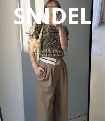 [snidel] 허리 디자인 와이드 팬츠 BEG 0