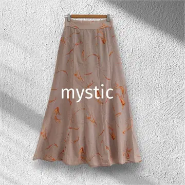[ mystic ] 미스틱 수채화 프린트 머메이드 스커트 플레어 스커트