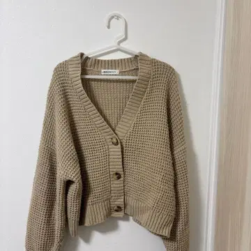 베이지 니트 가디건 긴팔