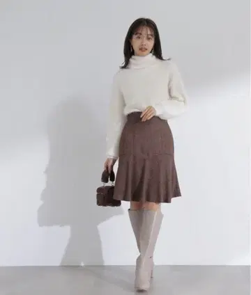 프로포션 바디 드레싱 트위드 스커트 브라운 M 사이즈