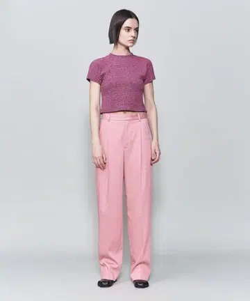 6 ROKU 옥스퍼드 팬츠 핑크 34