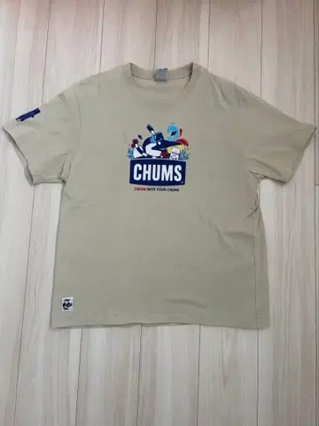 CHUMS x 오리온 맥주 콜라보 베이지 T셔츠 XL