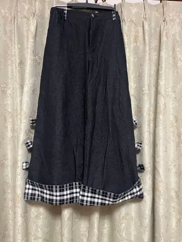 [ Hauls ] 접이식 체크 데님(블랙)