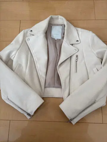 화이트 라이더 자켓 스웨이드풍