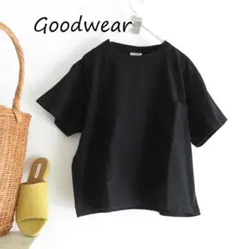 Goodwear USA 와이드 숏 기장 T셔츠 M 블랙