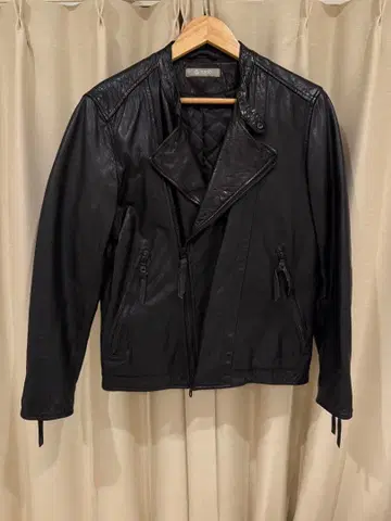 [ 나노 유니버스 ] 블랙 가죽 라이더 자켓