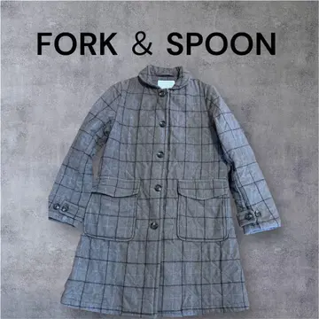 FORK & SPOON 어반 리서치 체크 무늬 퀼팅 코트