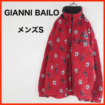 A4292*GIANNI BAILO*플리스 자켓*꽃무늬*S*빨간색