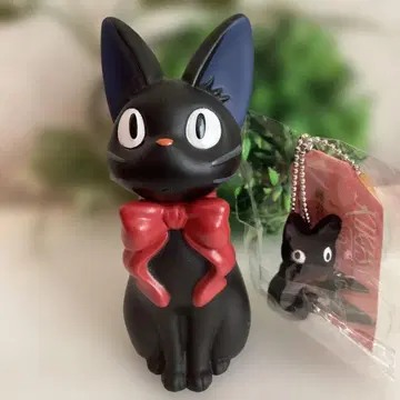 지브리 마녀 배달부 키키 지지 소프트 비닐 마스코트 & 플로킹 키체인