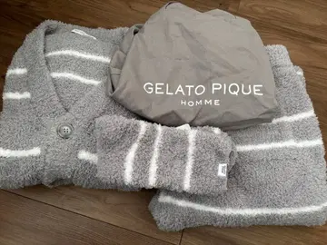 GELATO PIQUE HOMME 그레이 스트라이프 룸웨어 세트