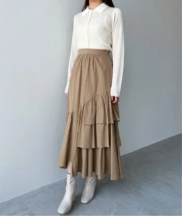 cocodeal 어시멘틀리 캉캉 스커트 브라운