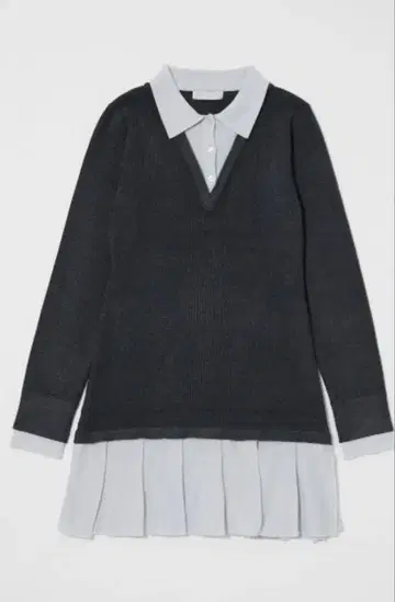 [ MOUSSY ] 레이어드 니트 미니 드레스