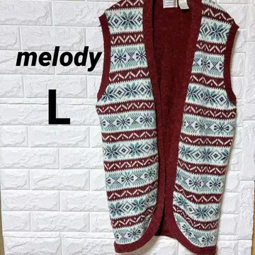 melody [ L ] 노르딕 무늬 니트 베스트 사이즈 38
