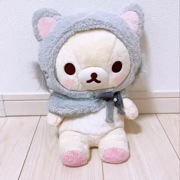 새상품급 코리락쿠마 캣 봉제 인형 고양이 푹신푹신 안고 자는 인형 그레이