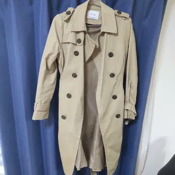 베이지 코튼 트렌치코트 S
