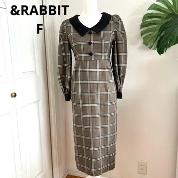 [ 안드라 ] 체크 롱 타이트 원피스 F 브라운 블랙 긴팔