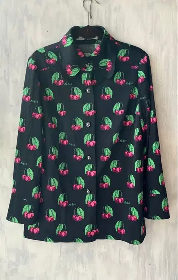 [ NOBUO ] 체리 패턴 긴팔 셔츠