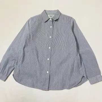 YAECA STUDY 스트라이프 스냅 버튼 포켓 부착 긴팔 셔츠