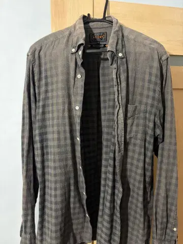 BEAMS Plus 긴팔 셔츠 XL 그레이 계열 체크