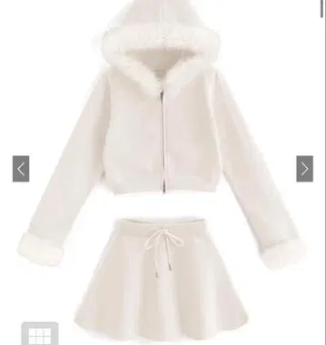 GRL 퍼 후드티 x 플레어 스커트 니트 셋업 an1481