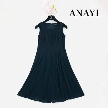 새상품급 아나이 원피스 블랙 사라사라 슬리브리스 포멀 36