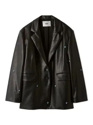 새상품 FURFUR 로즈 자수 테일러드 자켓 블랙