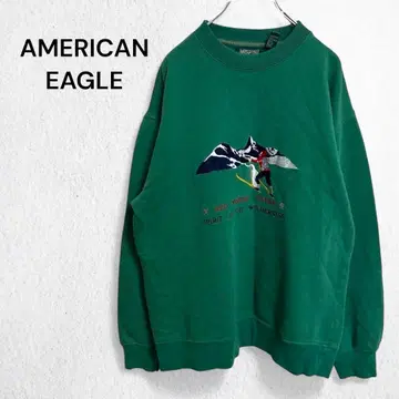 아메리칸 이글 맨투맨 트레이닝복 자수 면 혼방 남성용 S 구제 의류
