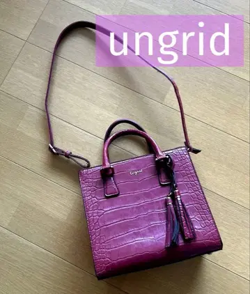 새상품급 ungrid 와인 레드 크로커다일풍 숄더백 보르도