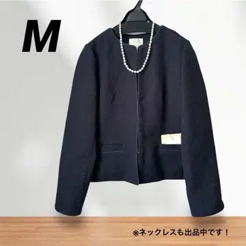 새상품급 포멀 자켓 노카라 자켓 M 네이비 라메 믹스