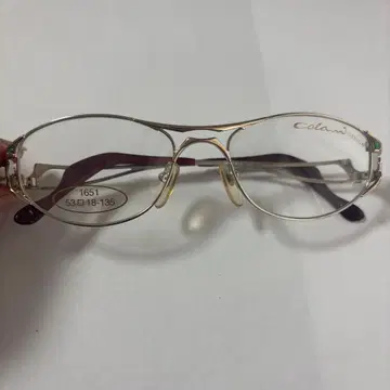 코라니 안경 프레임 실버x그린, 화이트 라메 코 패드 변색 있음