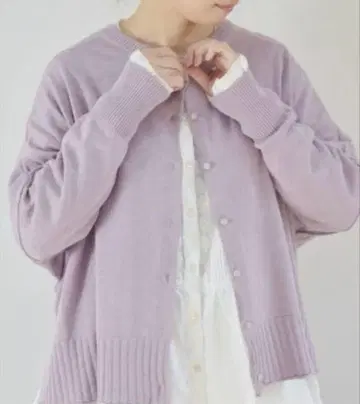 tumugu 츠무구 랜덤 리브 니트 가디건 라벤더