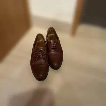 가죽 브라운 레이스업 신발 37