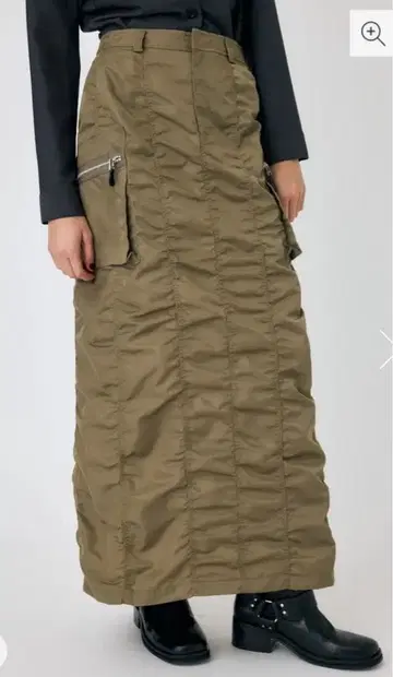 MOUSSY 셔링 롱 스커트