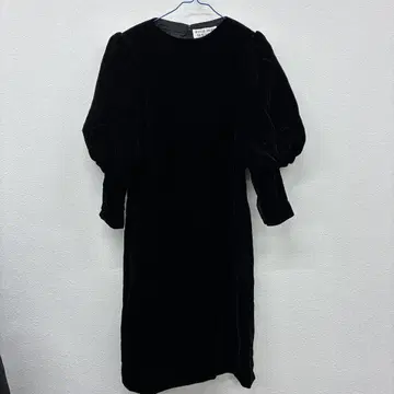 HANAE MORI 퍼프 슬리브 원피스 블랙 사이즈 7 12