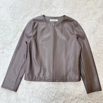 [ 새상품급 L 사이즈 ] 내추럴 뷰티 베이직 가죽 자켓 모카 L