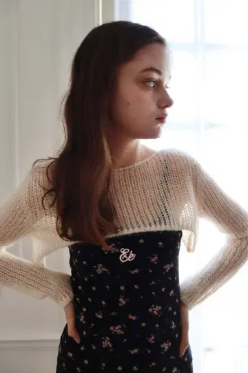 epine cropped mohair see-through knit