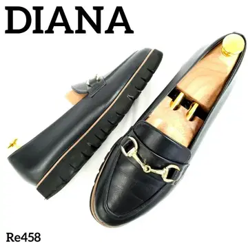 다이애나 비트 금장 장식 통굽 천연 가죽 블랙 25cm