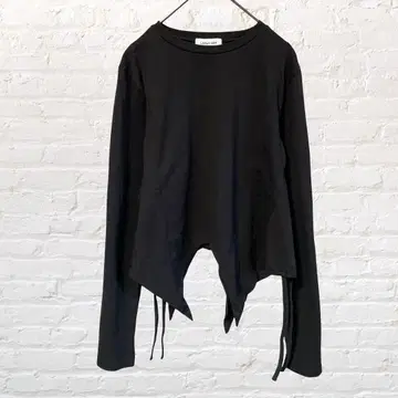 11741 러그아젬 긴팔 상의 T셔츠 블랙 코튼 구제 의류