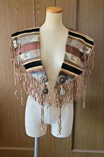 미국산 프린지 부착 웨스턴 숄