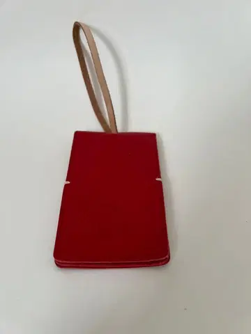 가죽 레드 카드 케이스 키링 포함