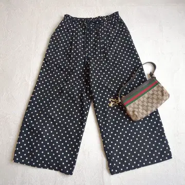 알파벳 알파벳 도트 무늬 이지 팬츠 도트 플레어 와이드 F