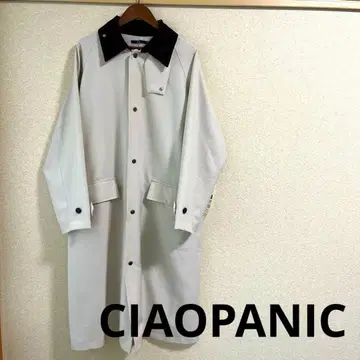 [ 미사용 CIAOPANIC ] 남성용 화이트 브라운 스텐카라 코트